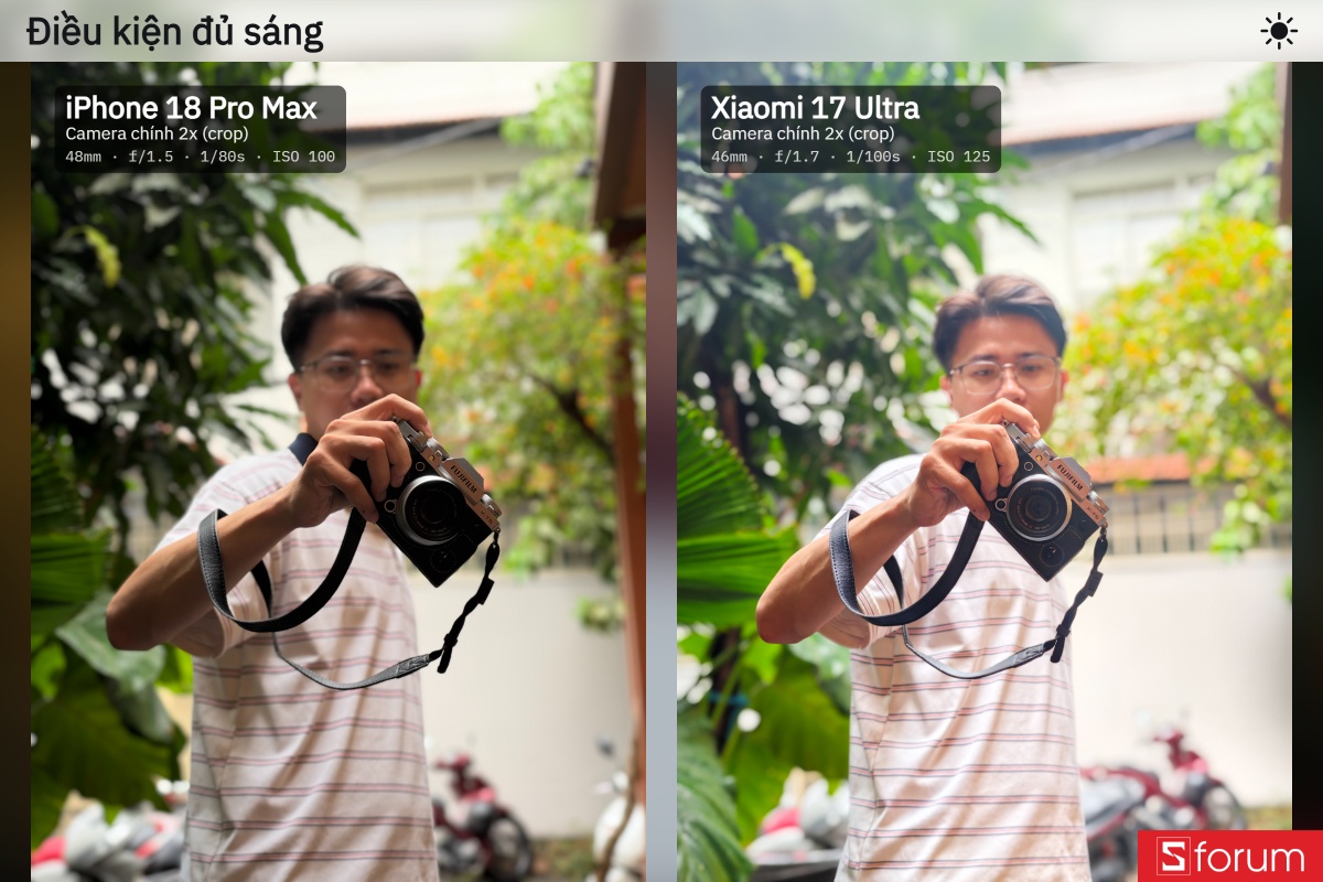 So sánh camera chụp ảnh chân dung của iPhone 18 Pro Max và Xiaomi 17 Ultra