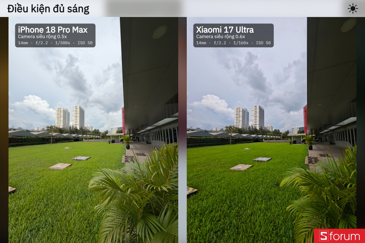 So sánh camera iPhone 18 Pro Max và Xiaomi 17 Ultra trong điều kiện đủ sáng