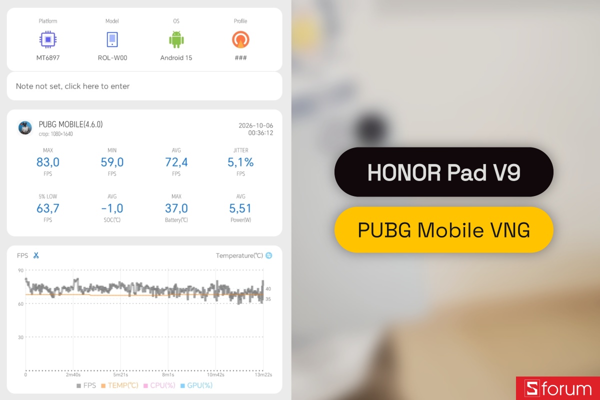 Đánh giá hiệu năng HONOR Pad V9