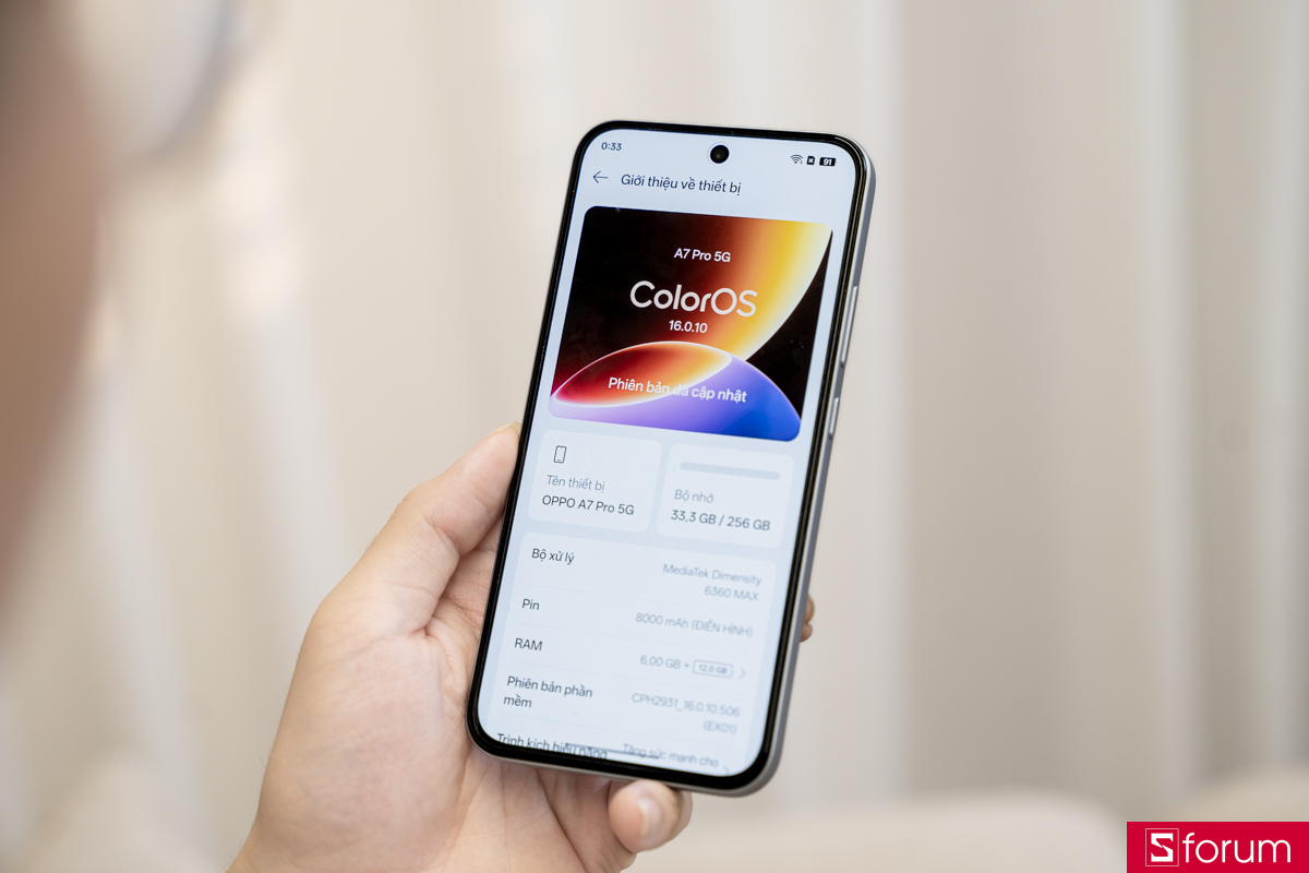 Trên tay và trải nghiệm phần mềm của OPPO A7 Pro 5G