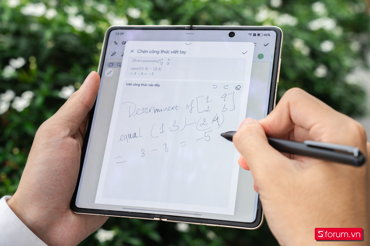 Tính năng công thức viết tay trong ứng dụng ghi chú