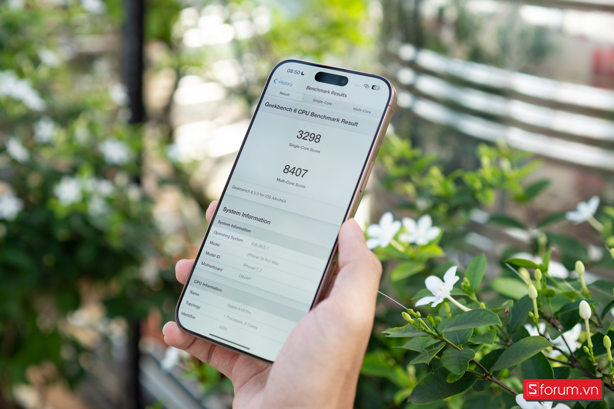 Điểm Geekbench 6 của iPhone 16 Pro Max