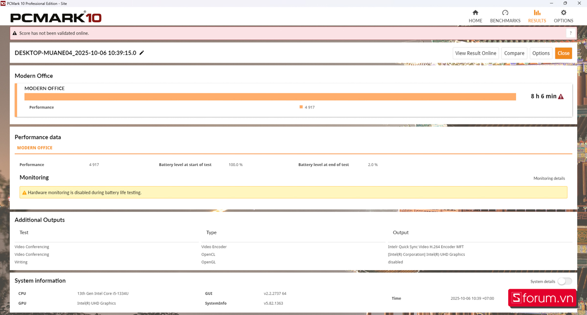 PCMark 10 (Battery test)