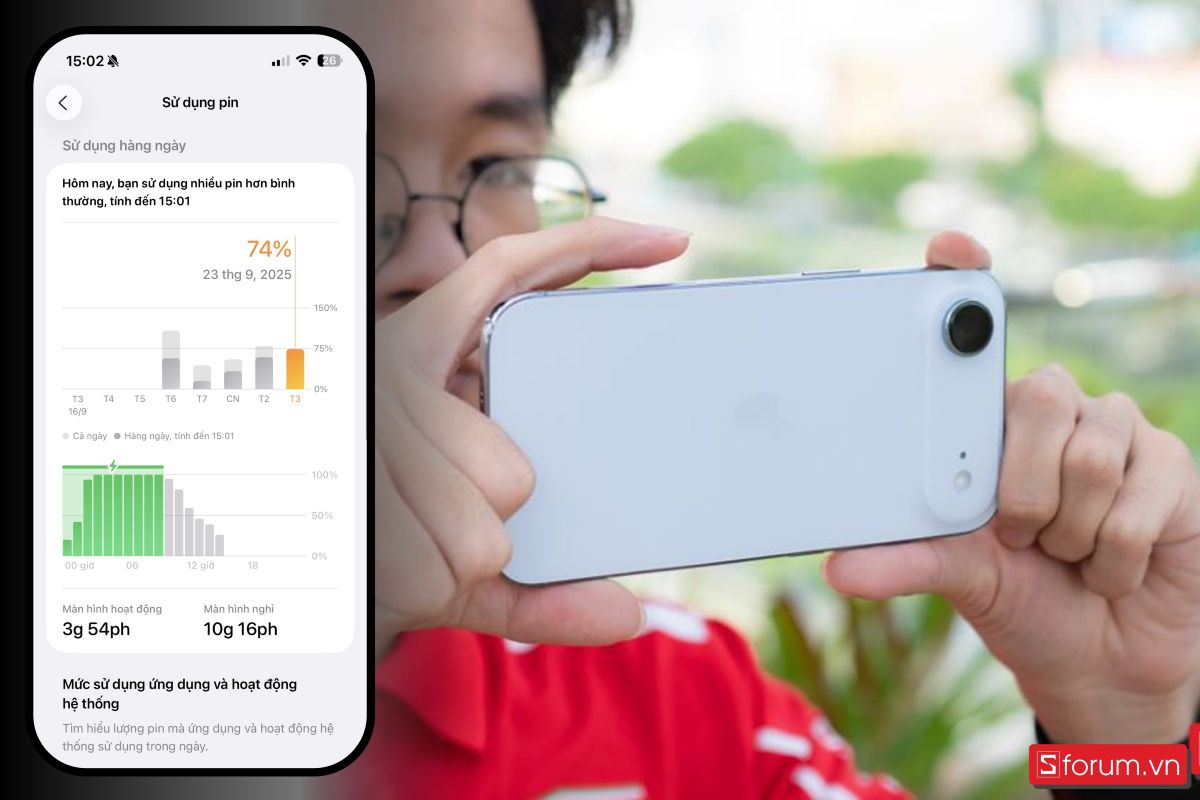 Sau khoảng 1 tiếng sử dụng tiếp theo với kết nối 4G, iPhone Air còn lại 26% pin