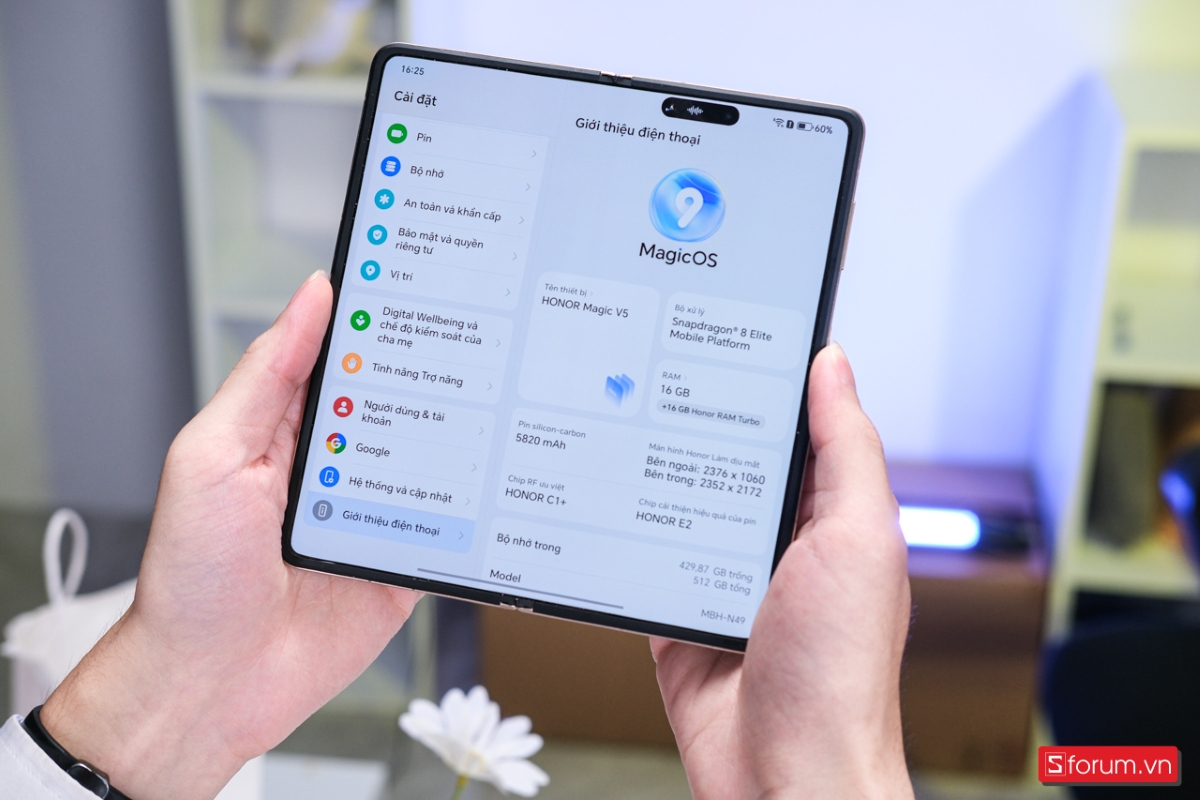 MagicOS 9 được cài đặt sẵn trên nền Android 15