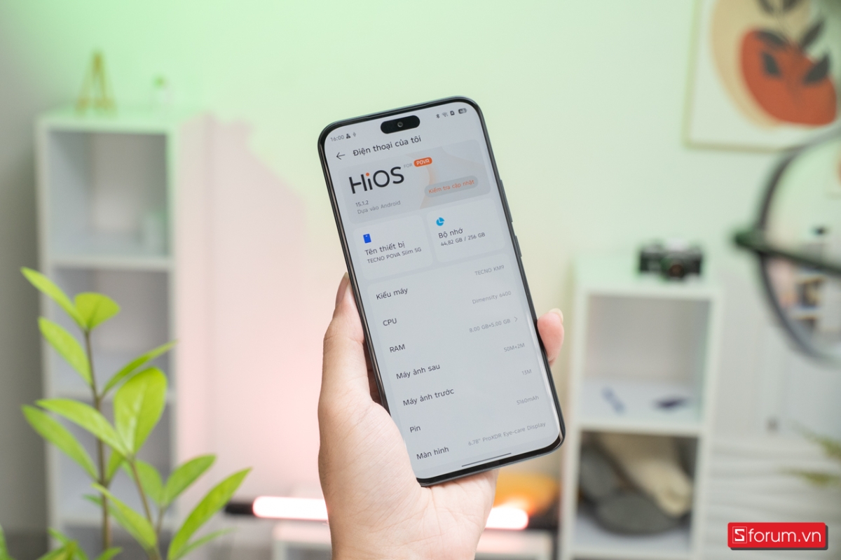Tecno Pova Slim 5G được cài đặt sẵn giao diện HiOS dựa trên Android 15