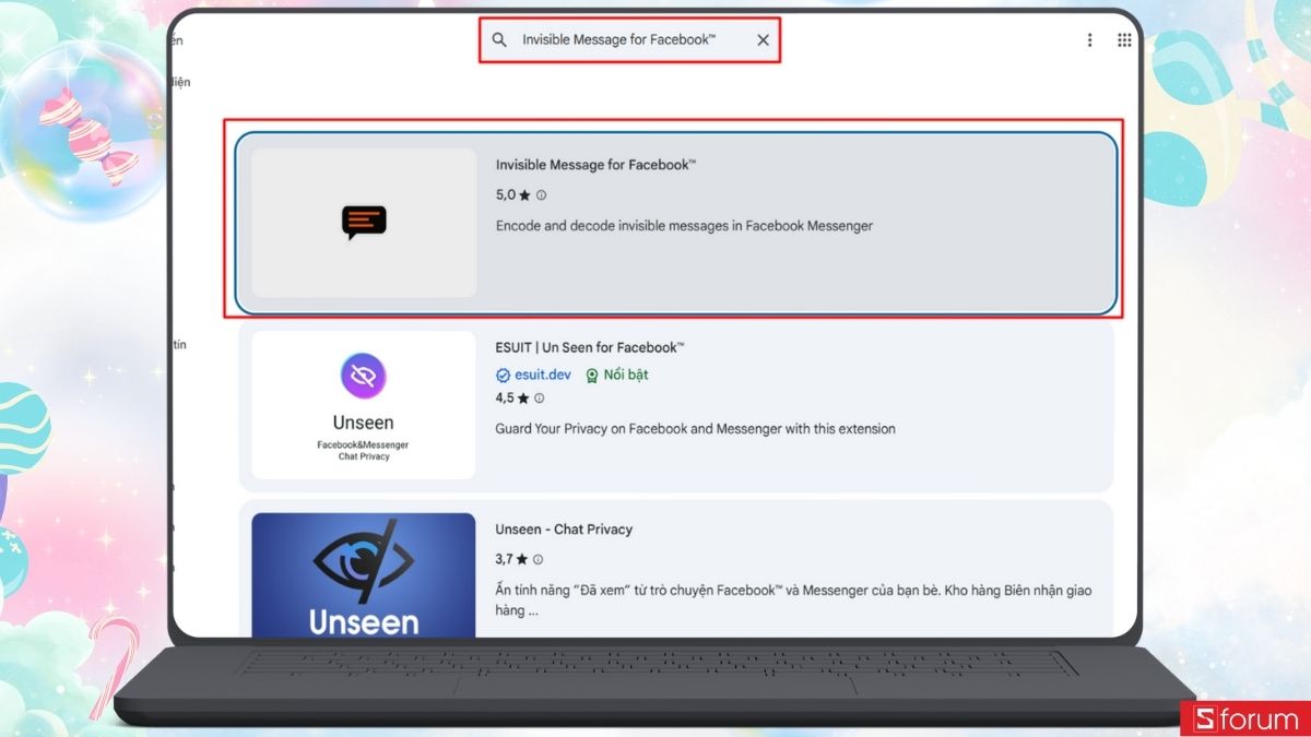 nhập từ khóa vào thanh tìm kiếm