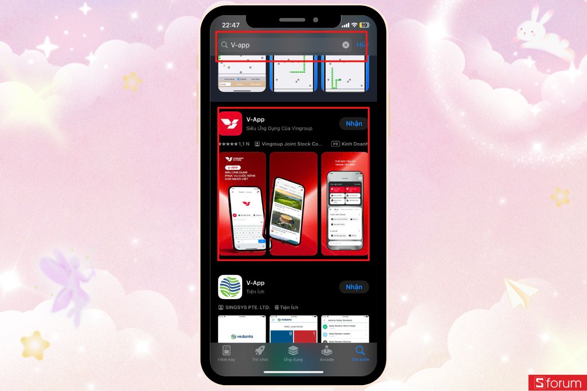 tìm kiếm từ khóa V app