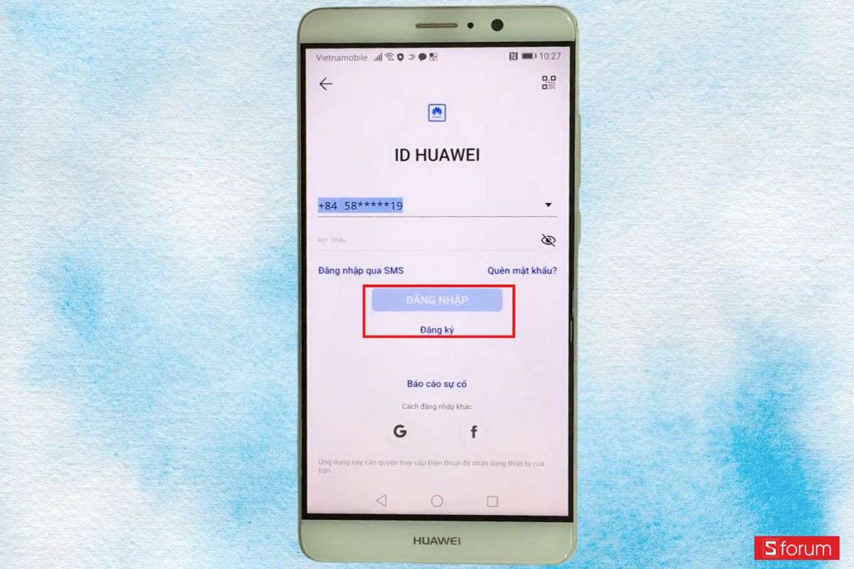 Đăng nhập ID Huawei