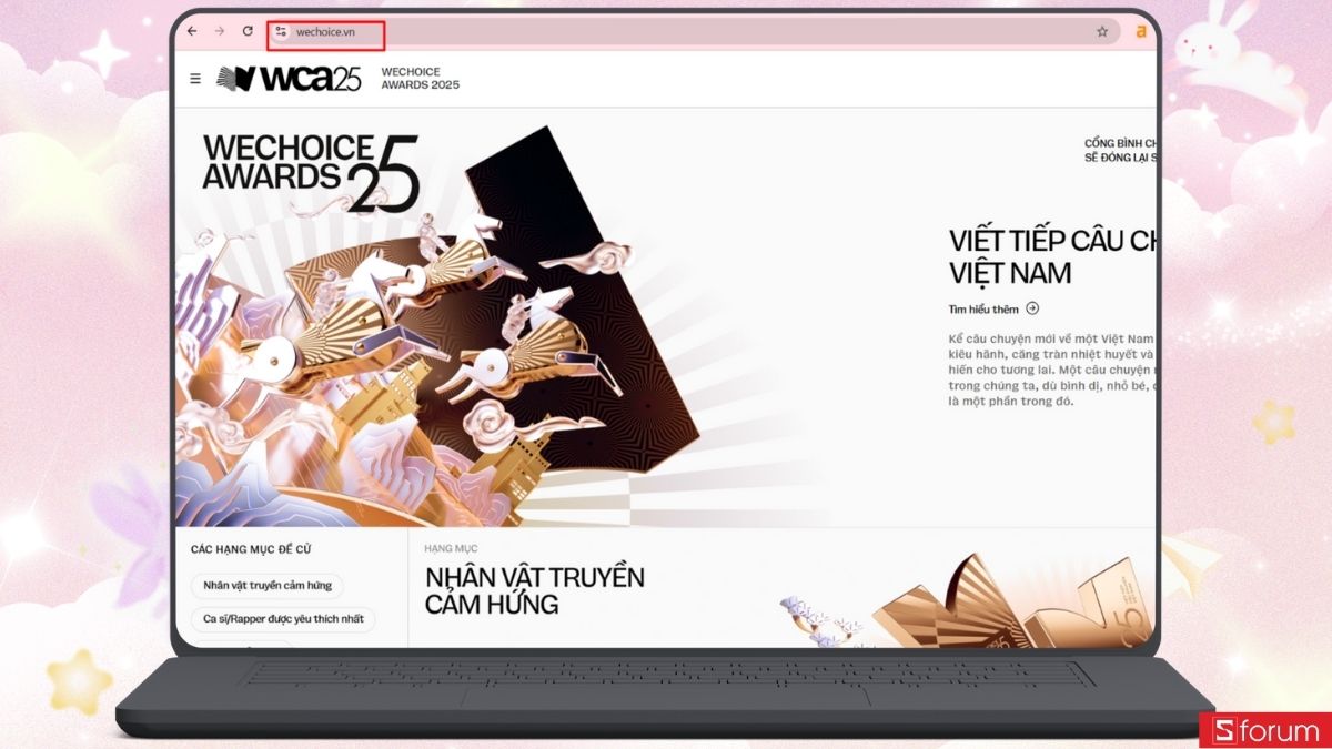 mở trình duyệt WeChoice Awards