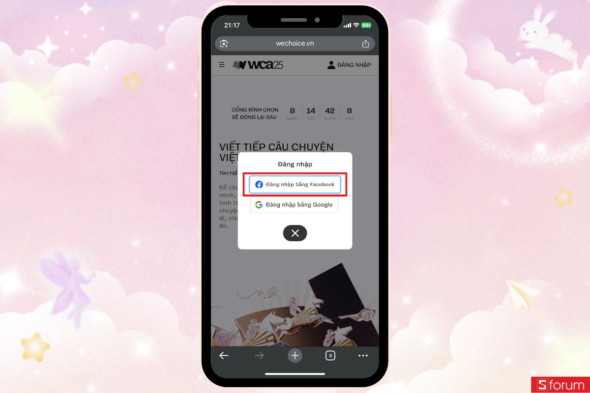 kết nối tài khoản với Facebook