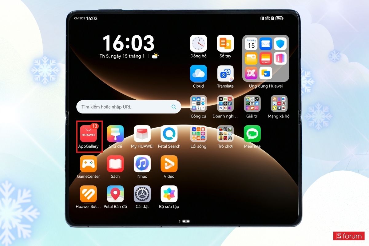 Chọn phần mềm App Gallery trên Huawei