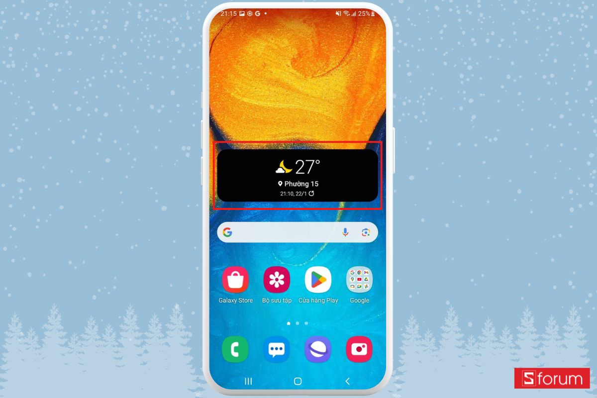 Xem thời tiết trên điện thoại Android