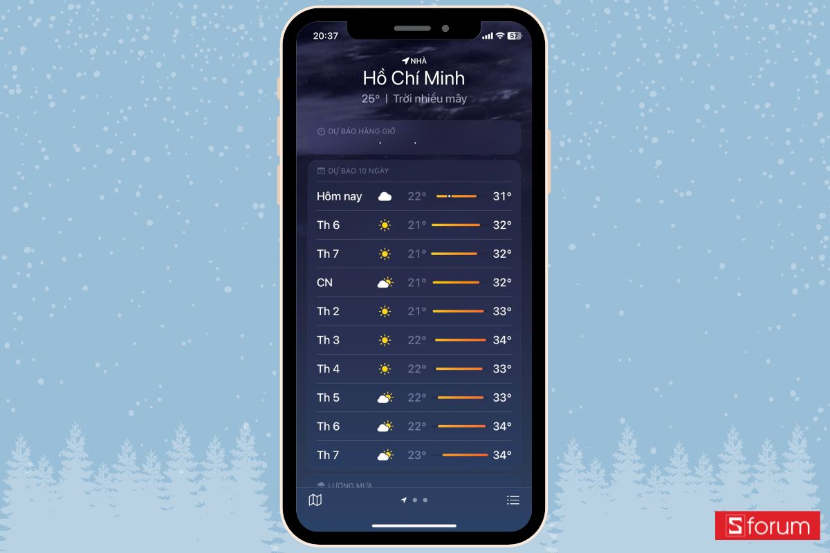 Xem thời tiết 10 ngày kế tiếp