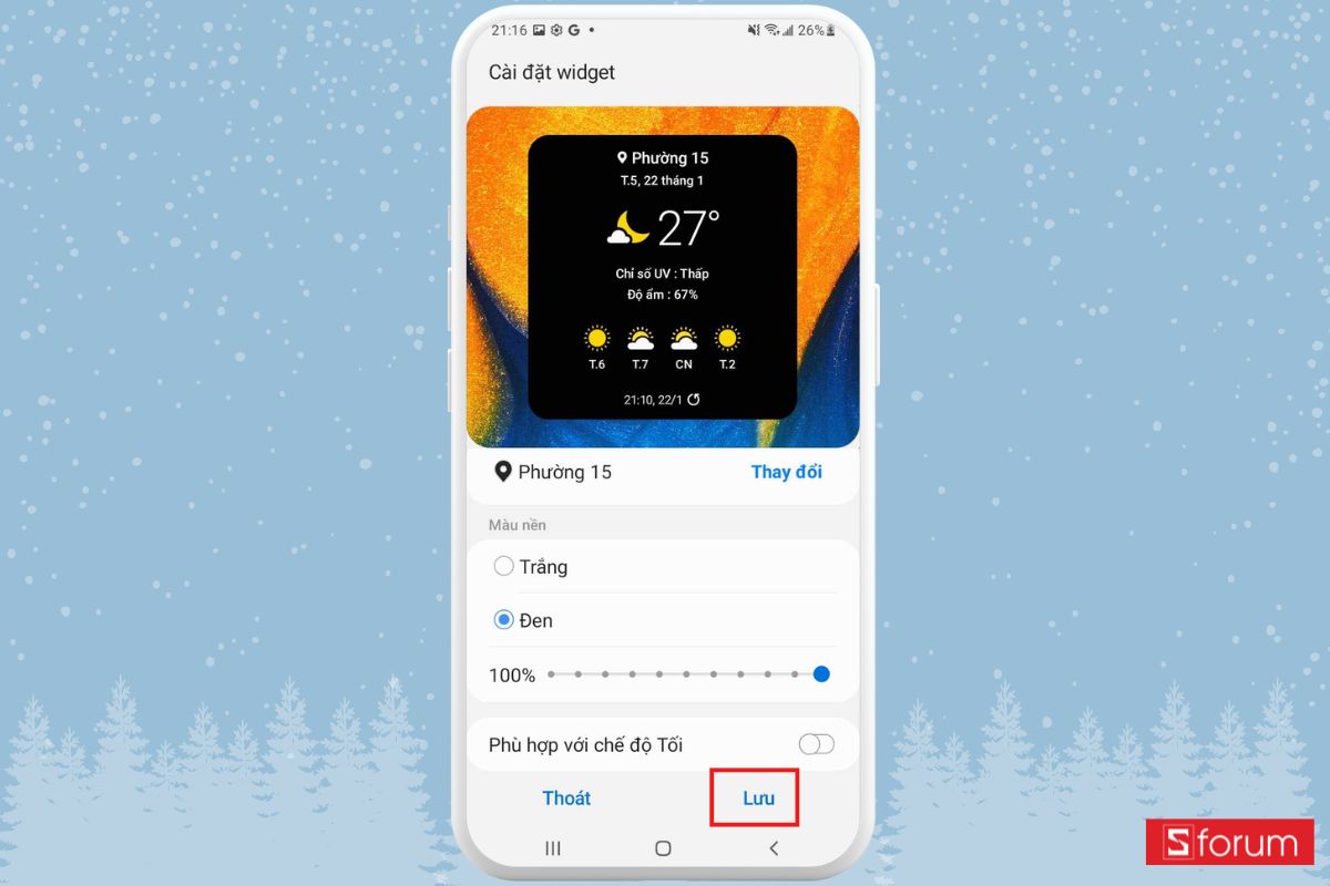 Điều chỉnh màu sắc khung