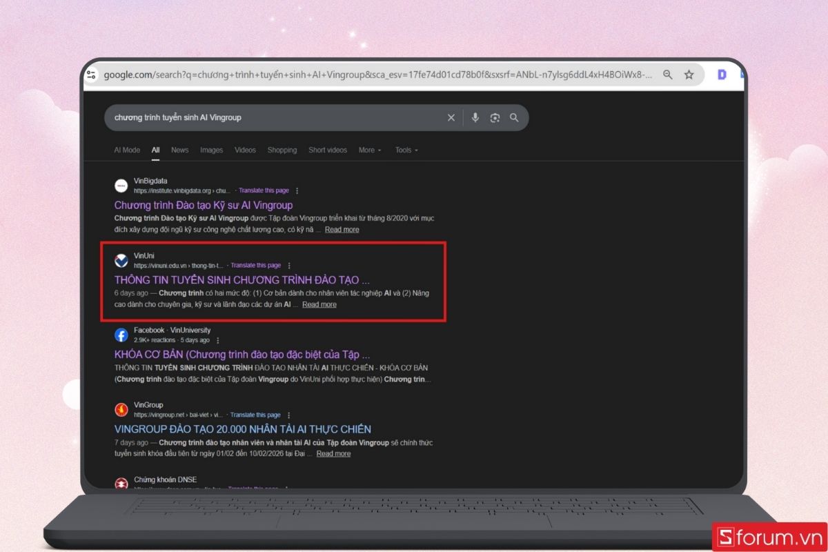  Tìm kiếm chương trình tuyển sinh