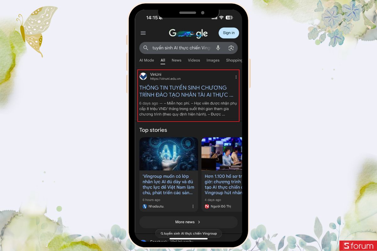 Tìm kiếm thông tin tuyển sinh