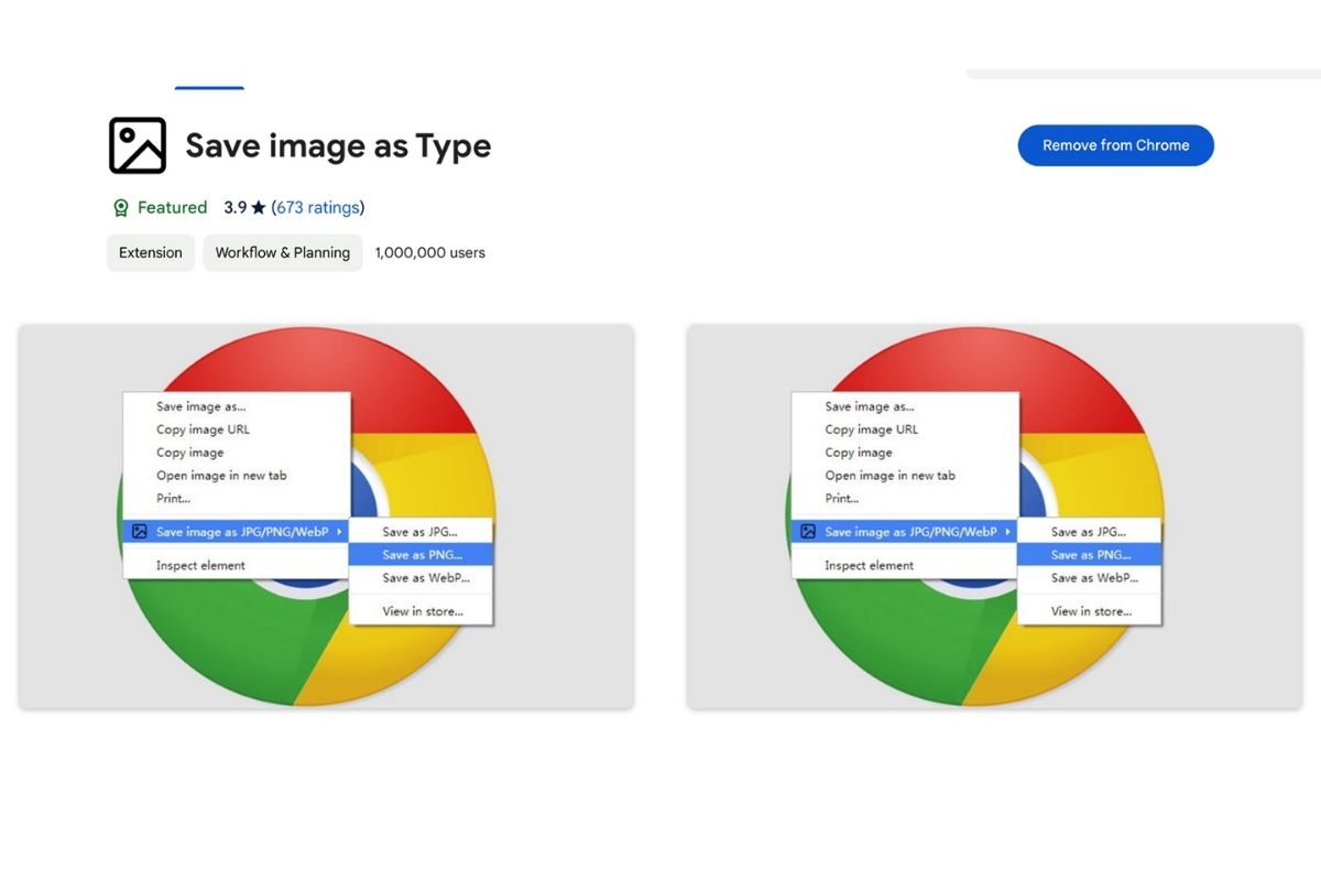 Cách gỡ tiện ích Save image as Type