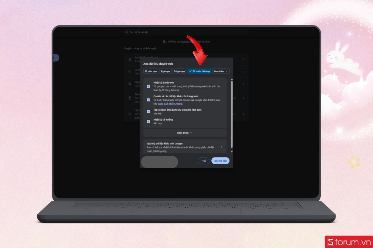  Lựa chọn mốc thời gian và dữ liệu