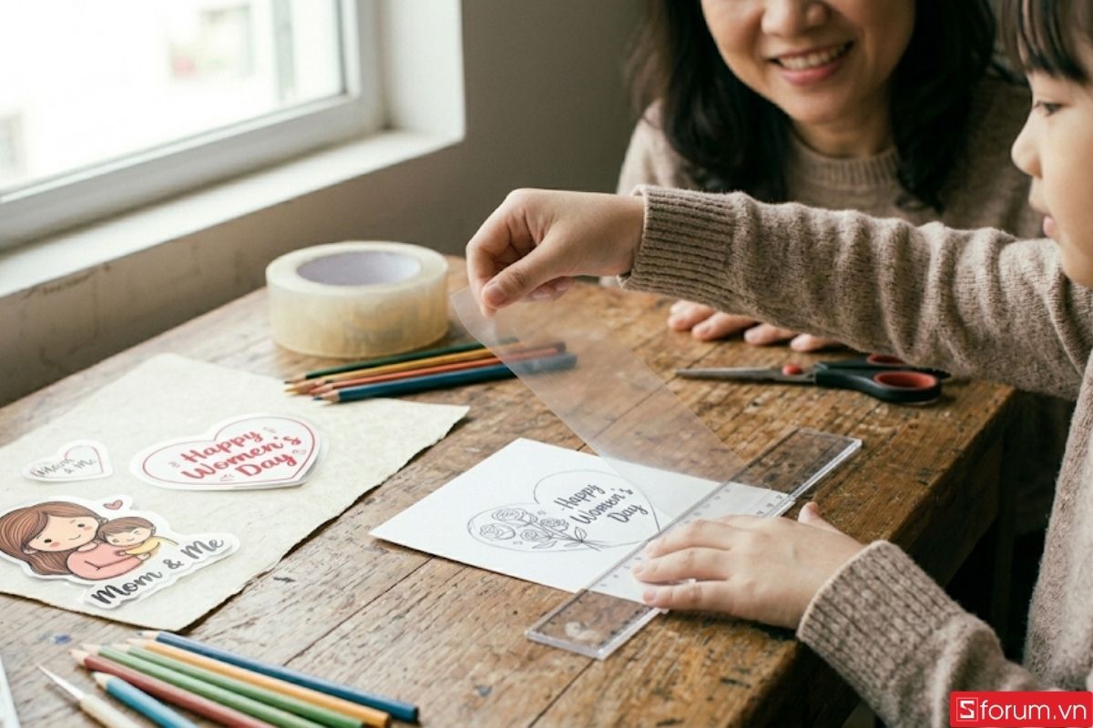 Cách làm sticker 8/3