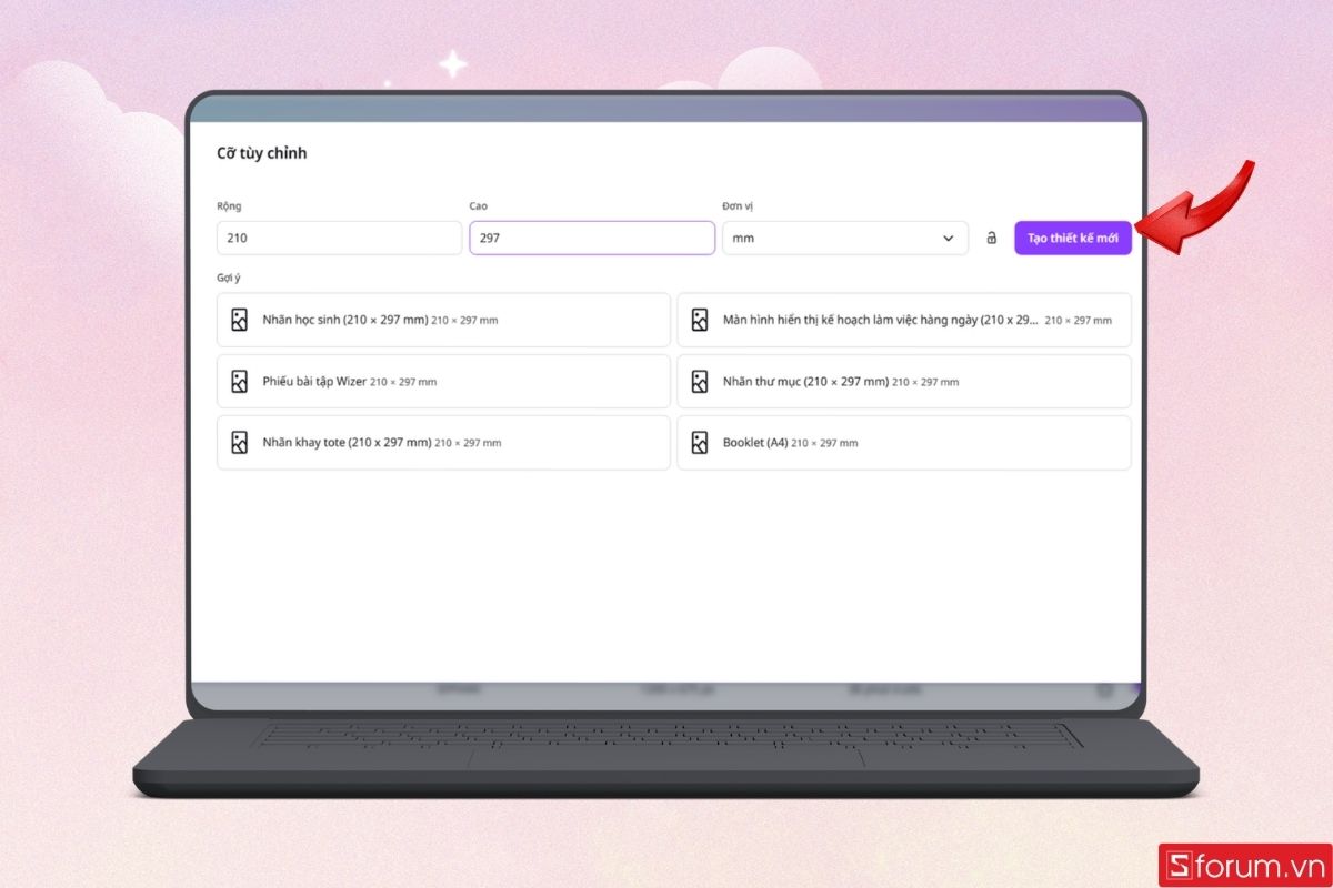 Tạo thiết kế mới
