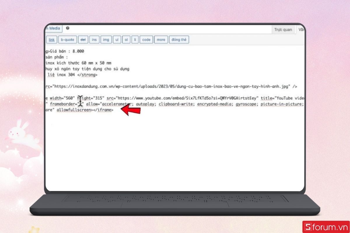 Gắn vào website