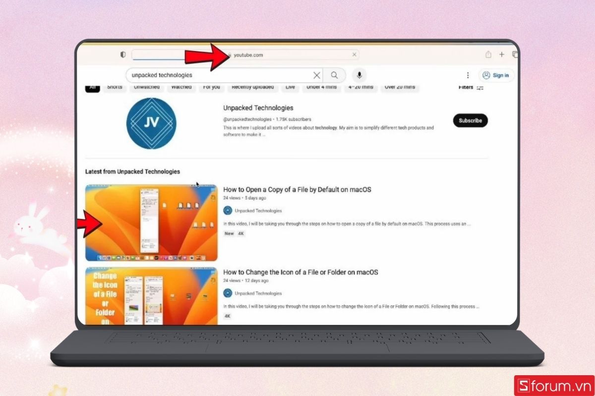 Mở video YouTube cần xem