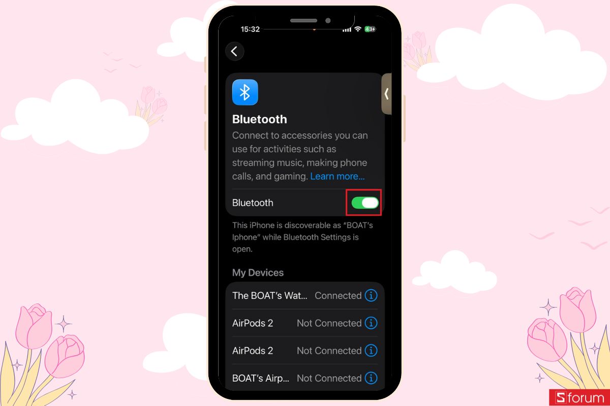 Tắt Bluetooth nếu không sử dụng tai nghe