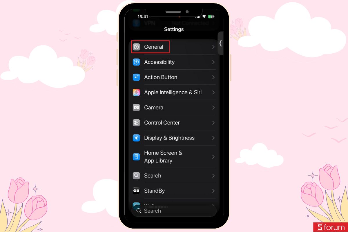  Vào Cài đặt chung