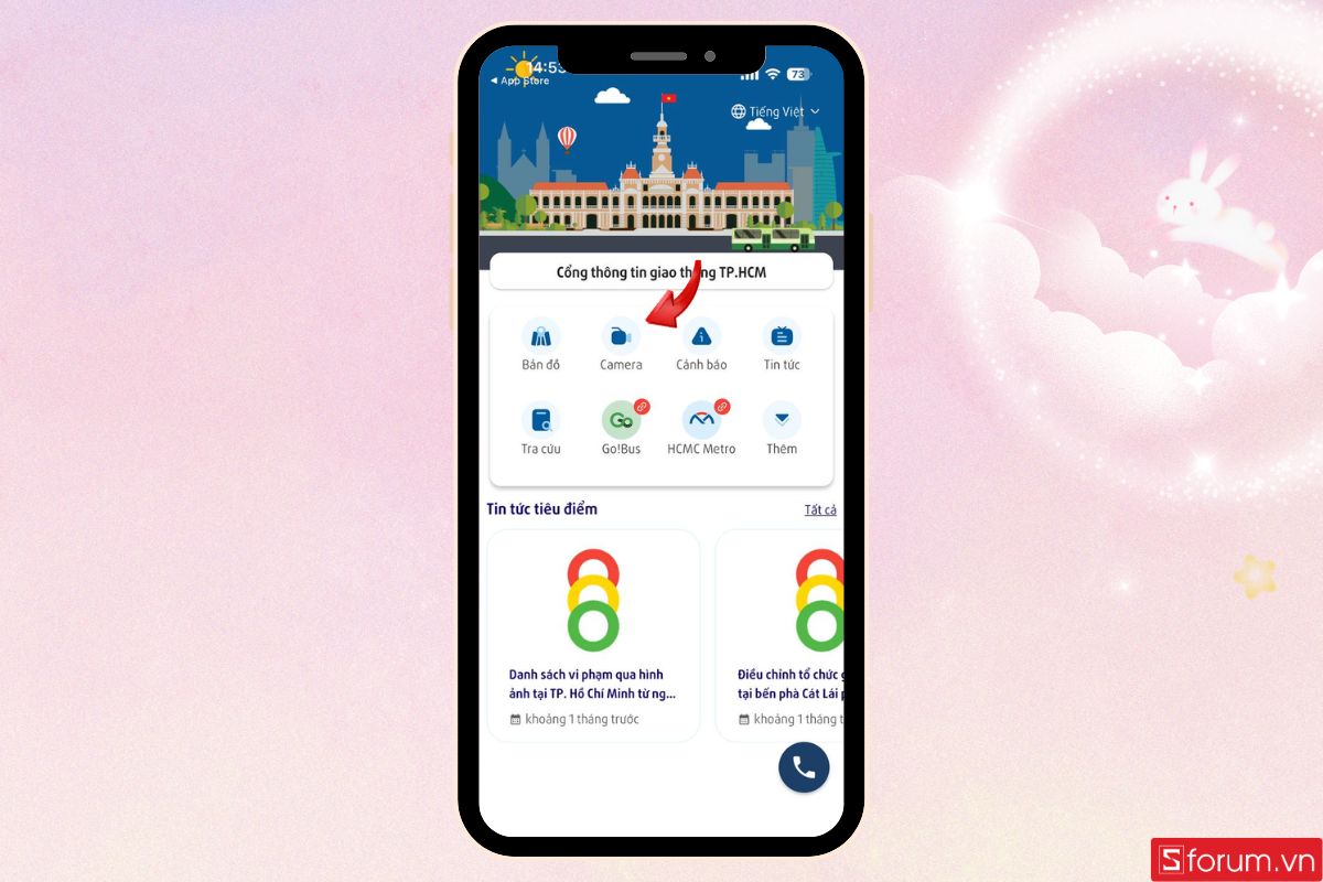 Khởi động tính năng camera