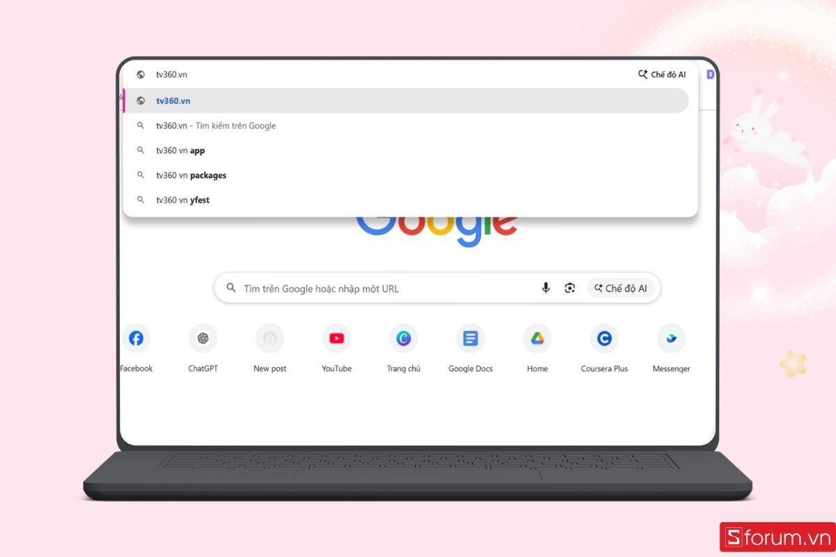 Truy cập trang web chính thức của TV360