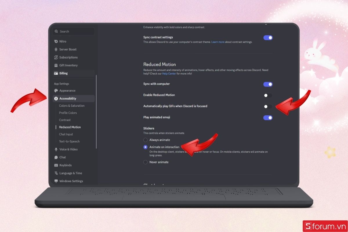 Vô hiệu hóa tự động phát GIF và Sticker