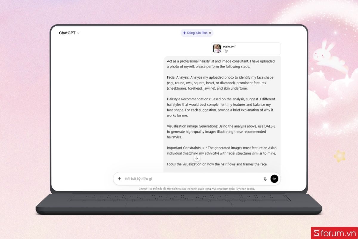 Sử dụng prompt phân tích mẫu tóc chuẩn