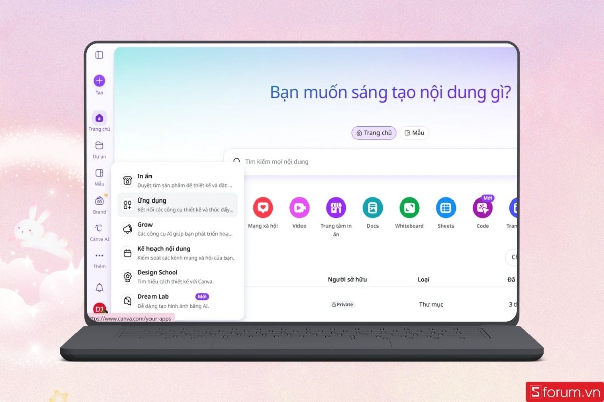 Di chuyển đến danh mục ứng dụng mở rộng