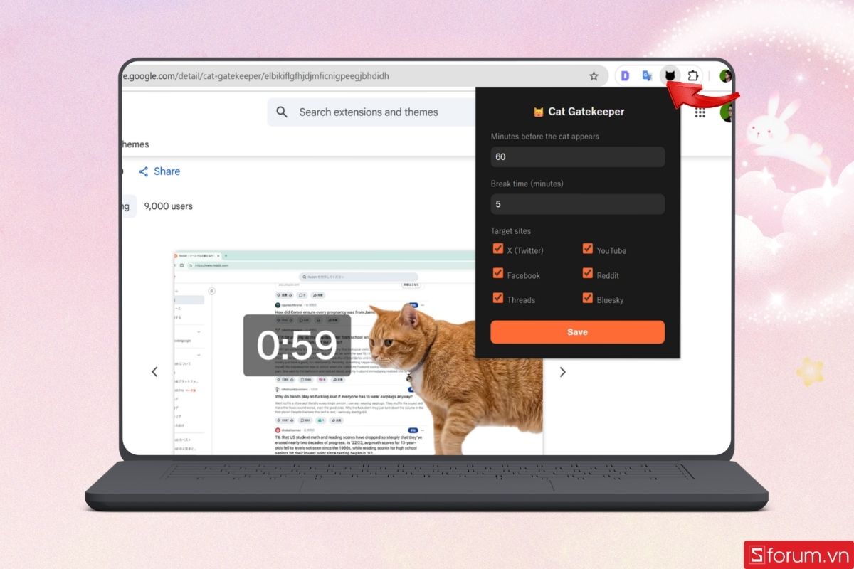  Mở bảng điều khiển của tiện ích