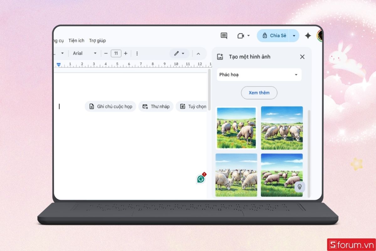  Lựa chọn và chèn ảnh AI vào Google Docs