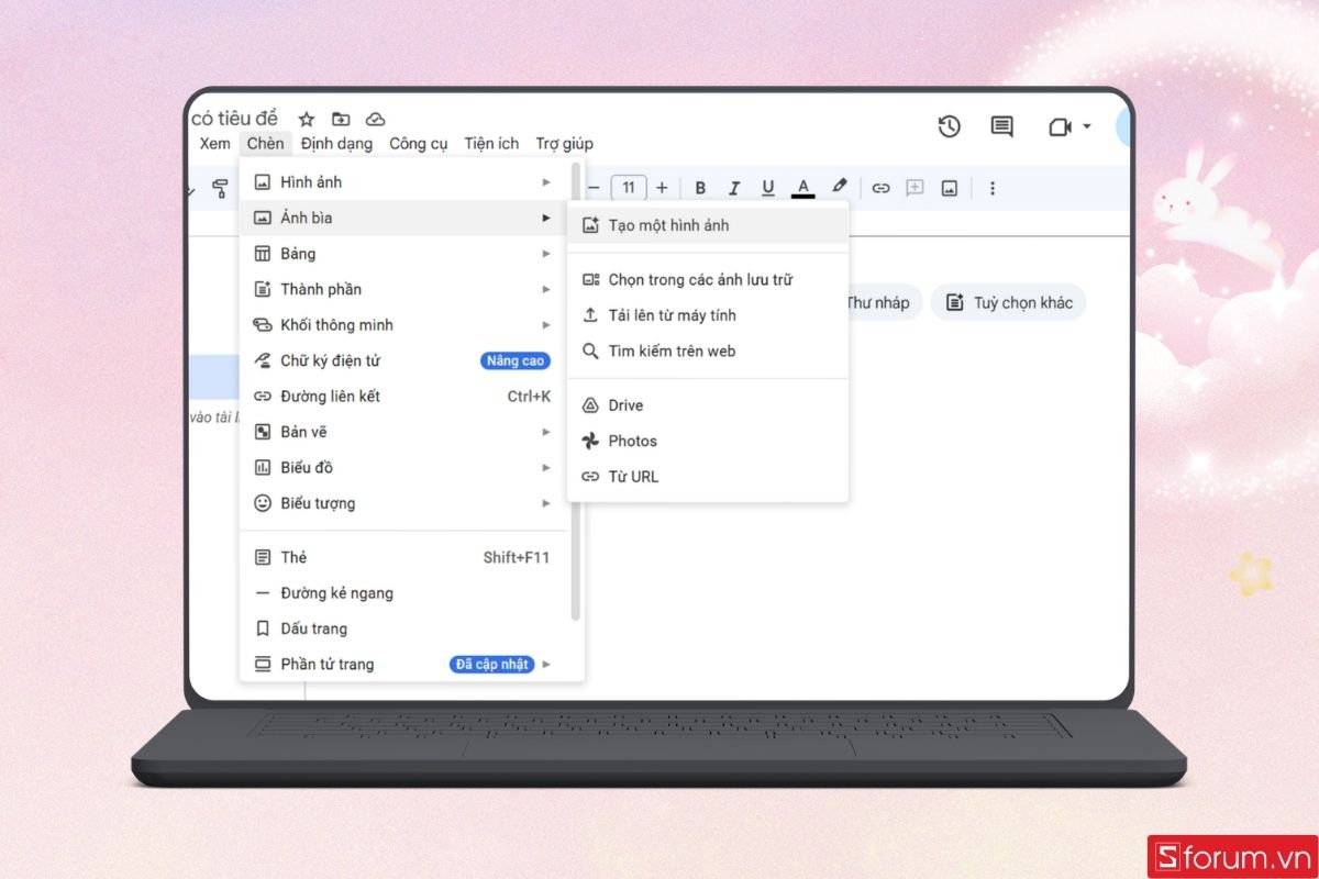 Mở tùy chọn tạo ảnh bìa AI