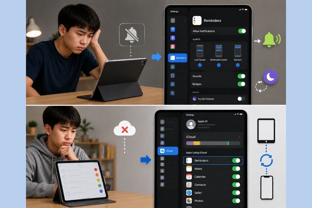 Các lỗi thường gặp và cách xử lý khi dùng ứng dụng nhắc nhở trên iPad