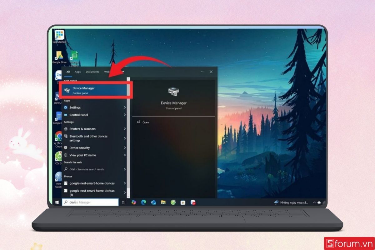 Khởi động cửa sổ Device Manager