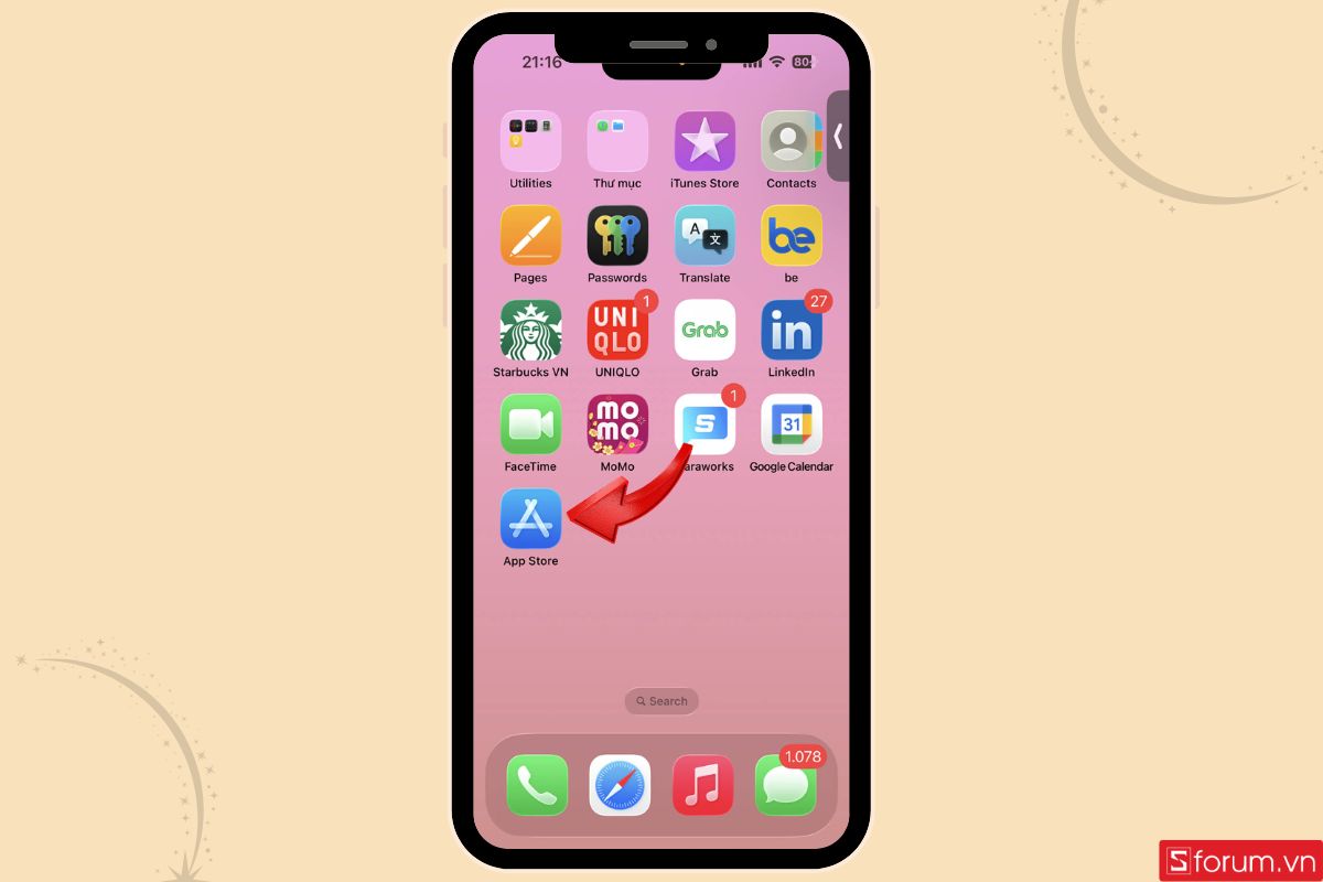 Mở kho ứng dụng trên thiết bị