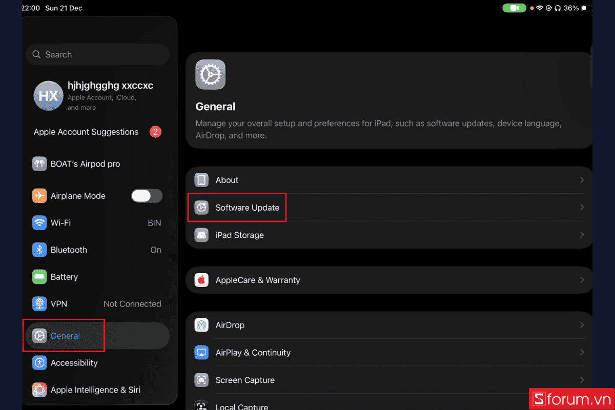 khắc phục iPad không xoay được màn hình bằng cập nhật ipados bước 2