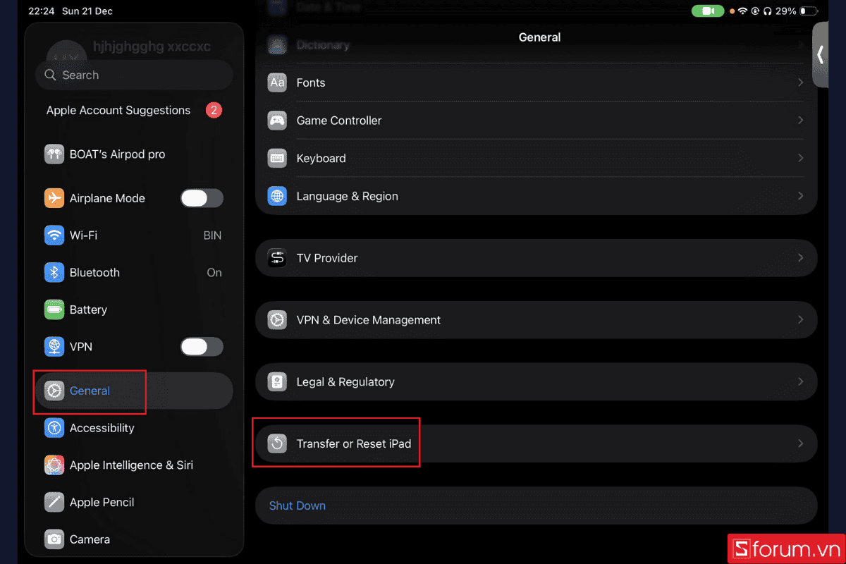 Cách Restore iPad về cài đặt gốc bước 2