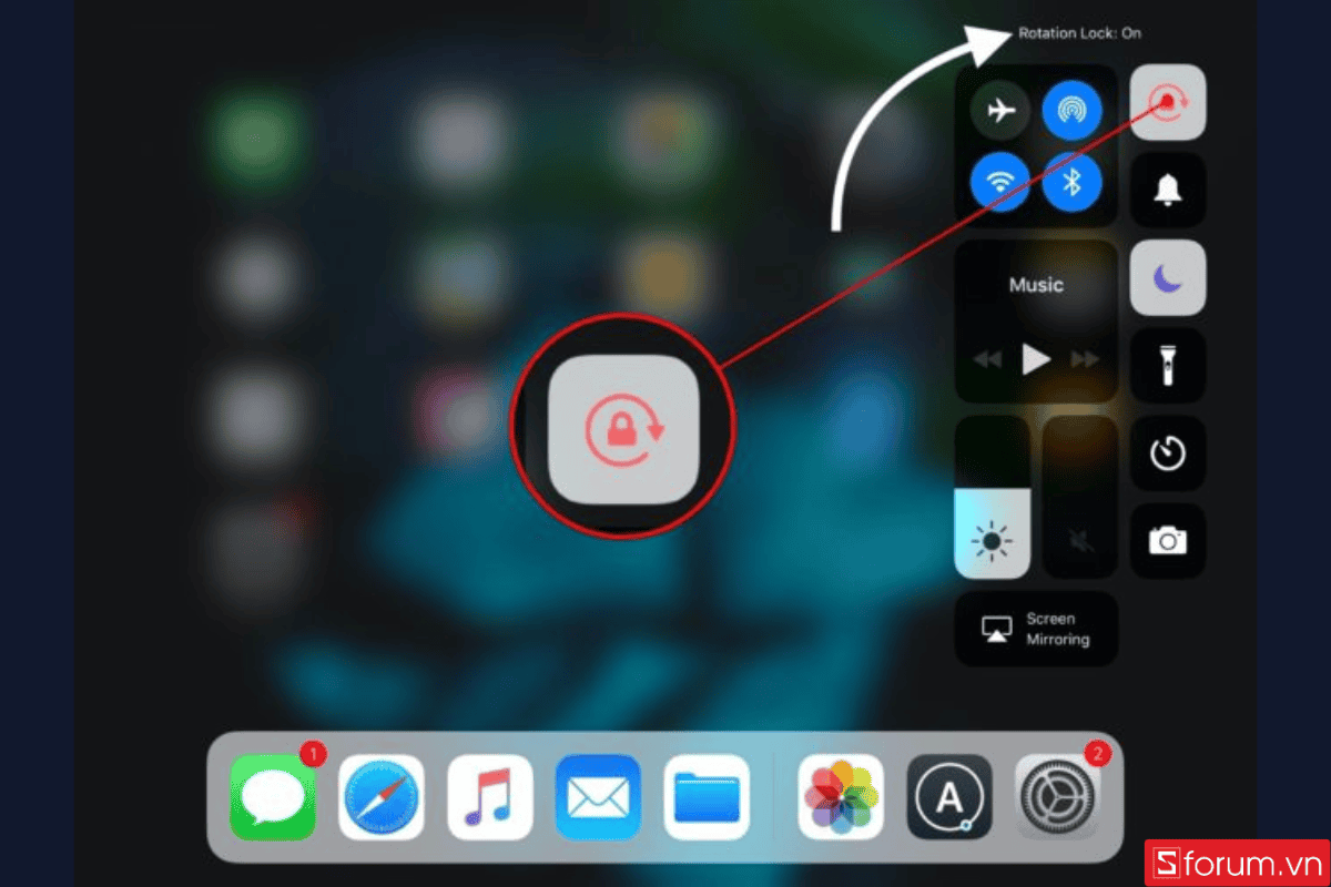 khắc phục iPad không xoay được màn hình bằng kiểm tra chế độ khóa xoay