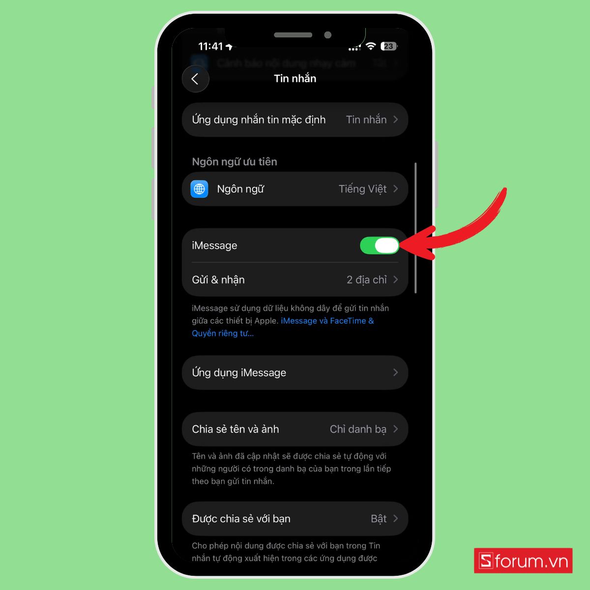 Cách bật iMessage trên iPhone: Thiết lập, khắc phục lỗi dễ dàng 4