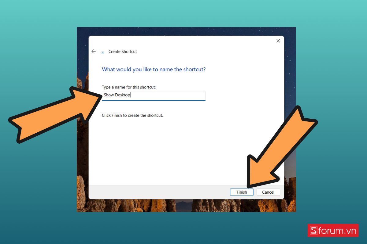Show Desktop trên Windows 13