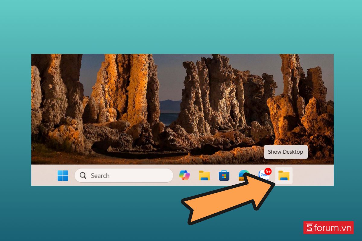Show Desktop trên Windows 14