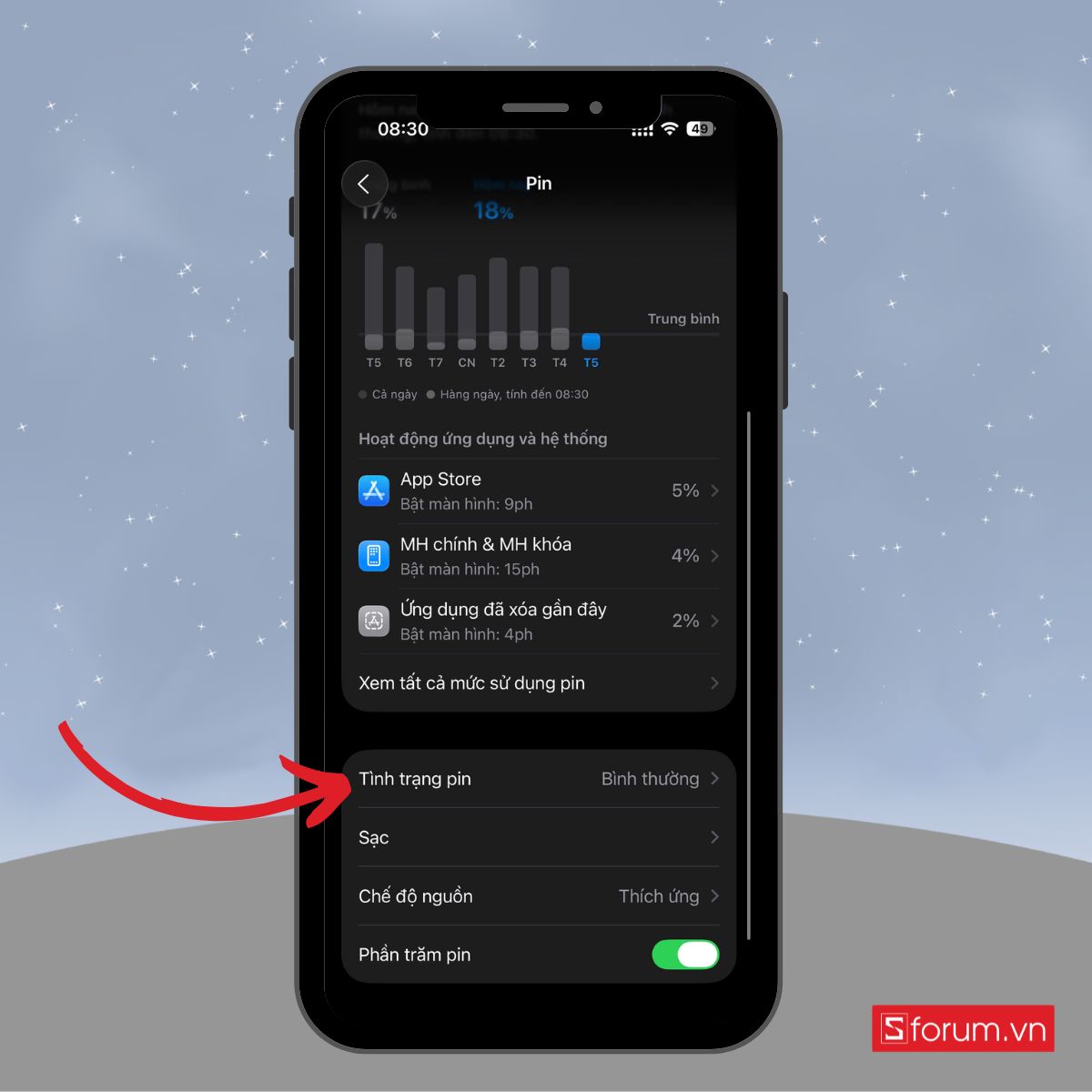 Kiểm tra Tình trạng pin trên iPhone