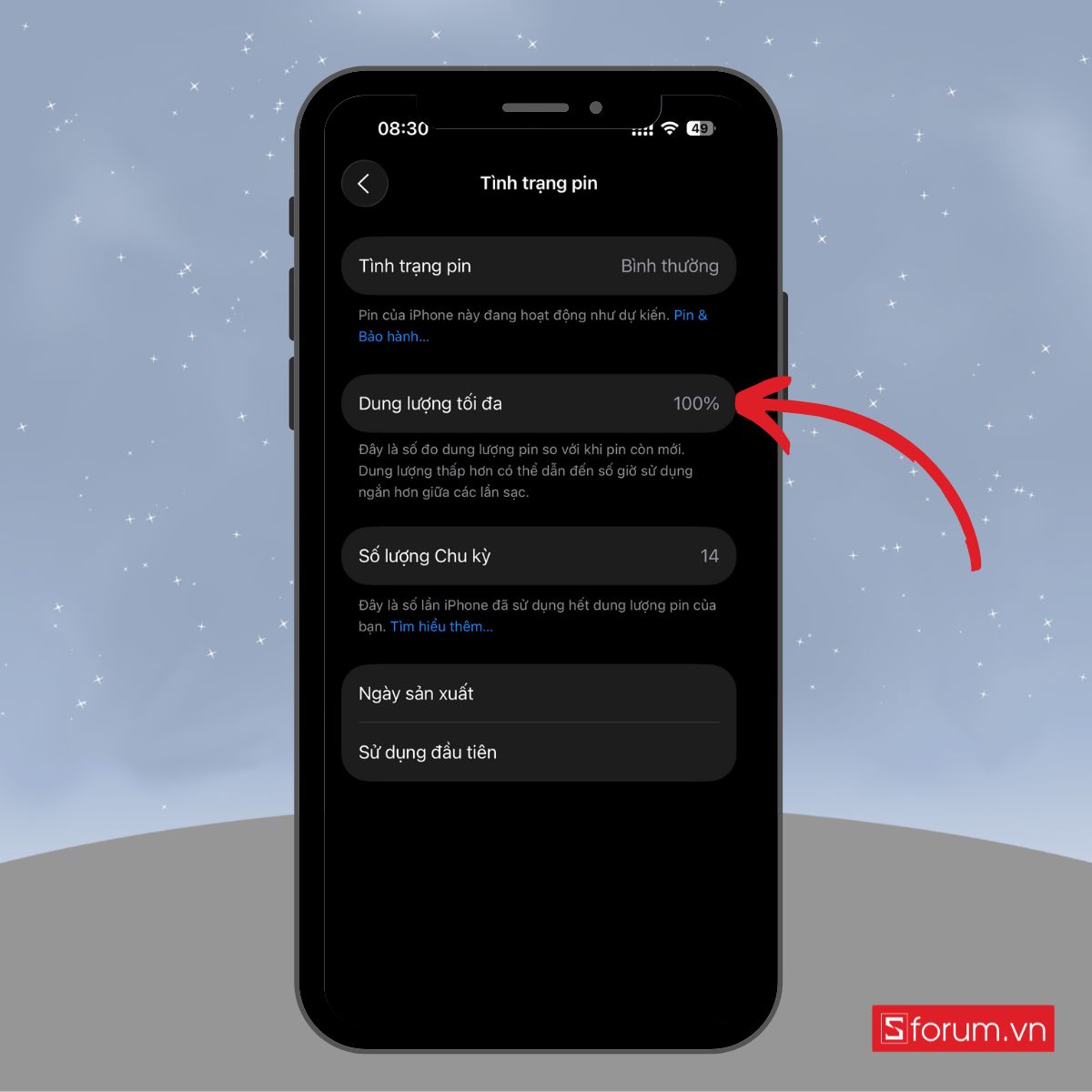 Kiểm tra tình trạng pin trên iPhone 11 Pro Max