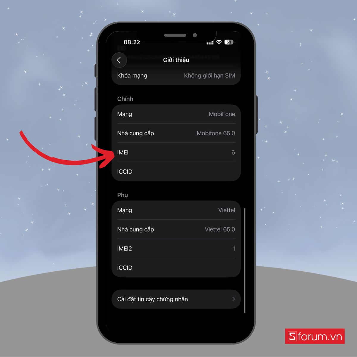 Chụp lại màn hình để kiểm tra iPhone 11 Pro Max hàng chính hãng