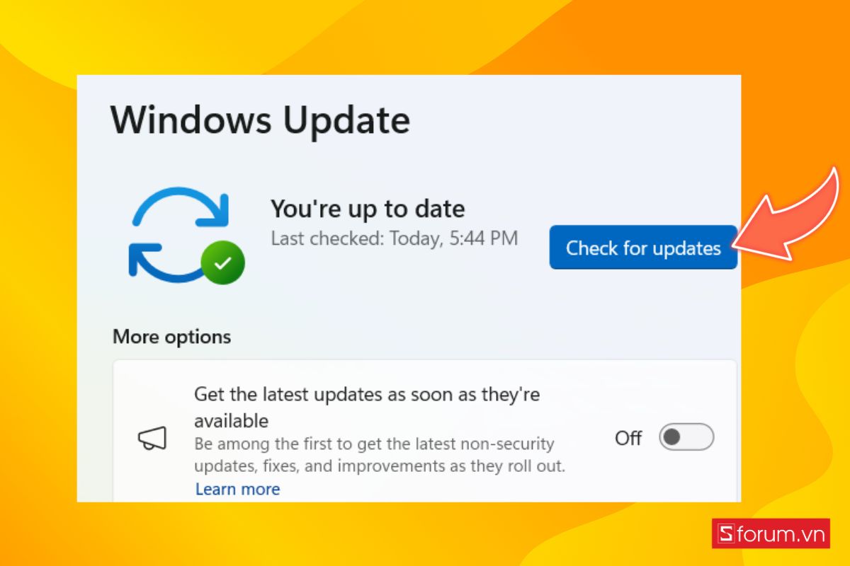 Cập nhật Windows để hạn chế lỗi laptop đột ngột tắt nguồn bước 2 (Hình minh họa)
